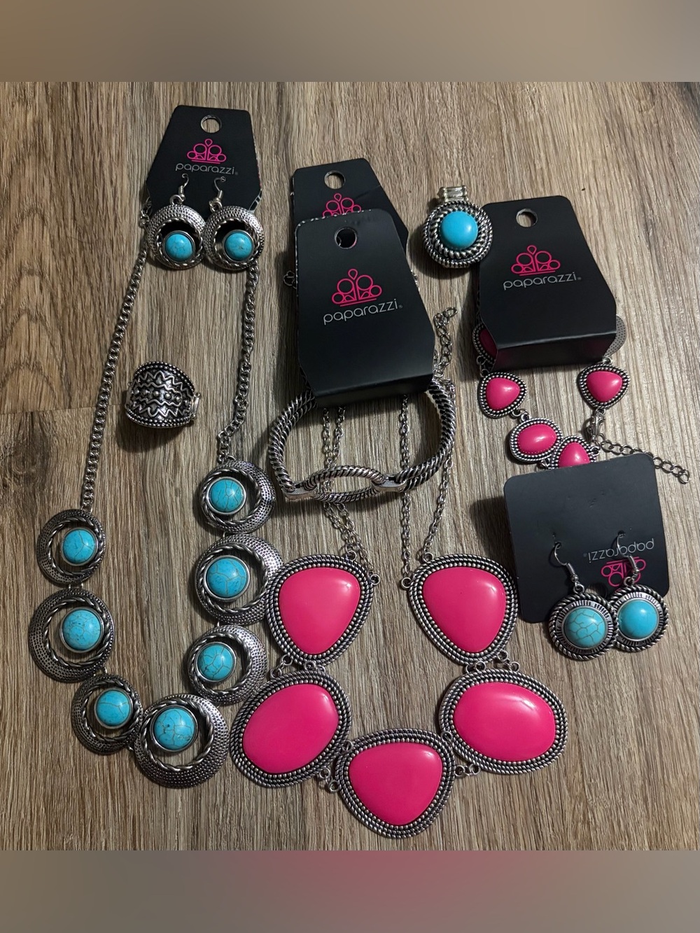 Paparazzi - Dark Pink & Turquoise 9 Piece Jewelry Bundle
